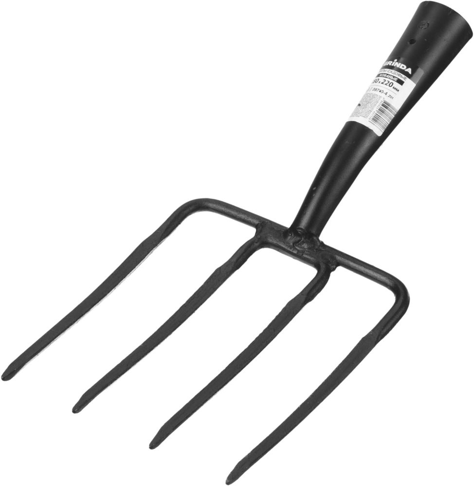 Вилы кованые 180 х 220 мм, кованная рабочая часть, четырехзубые, без черенка, антикор. покрытие GRINDA 39710-4_z01