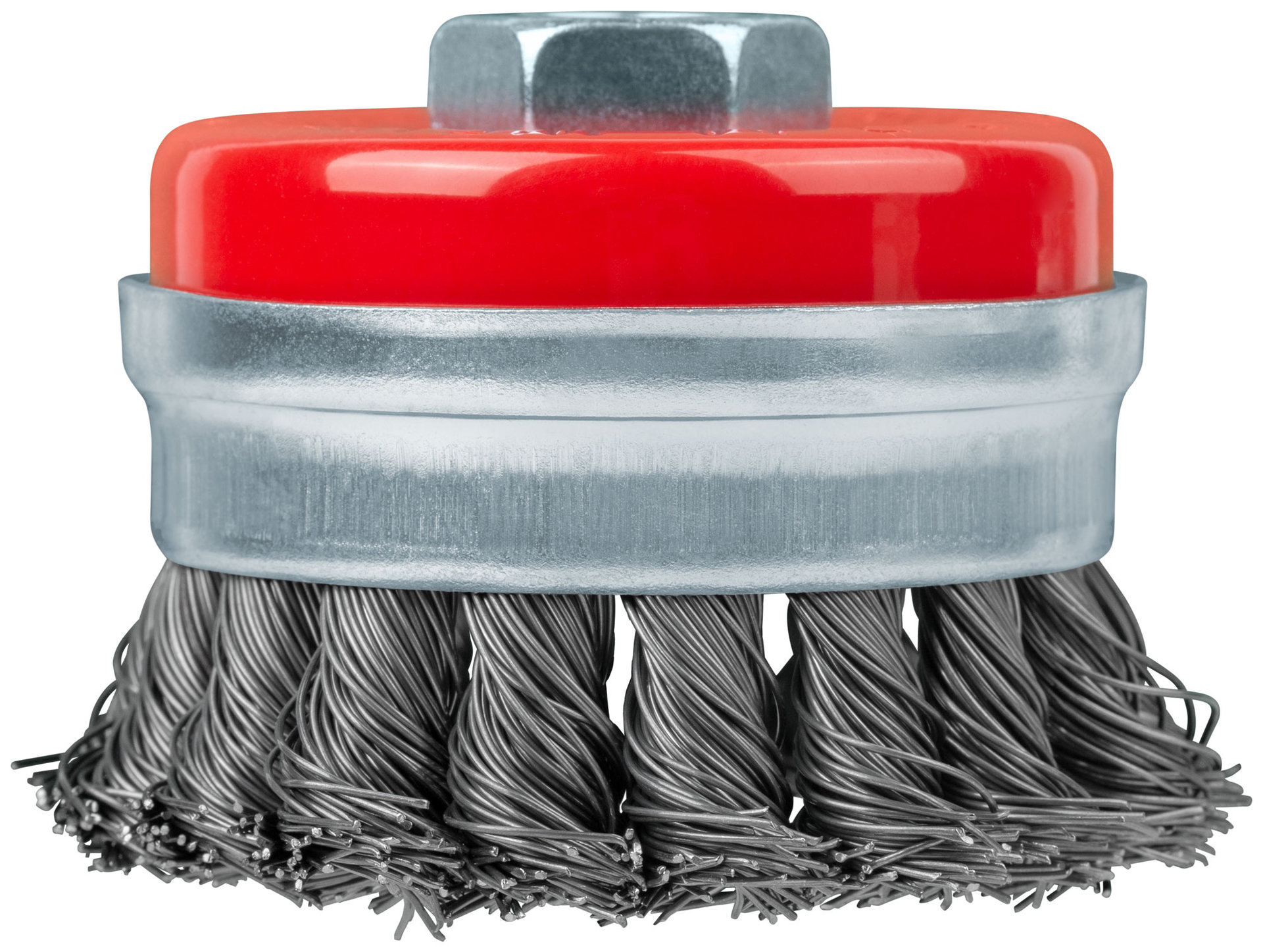 Корщетка-чашка, гайка М14, стальная витая проволока с бандажом, Профи 65 мм (39506)