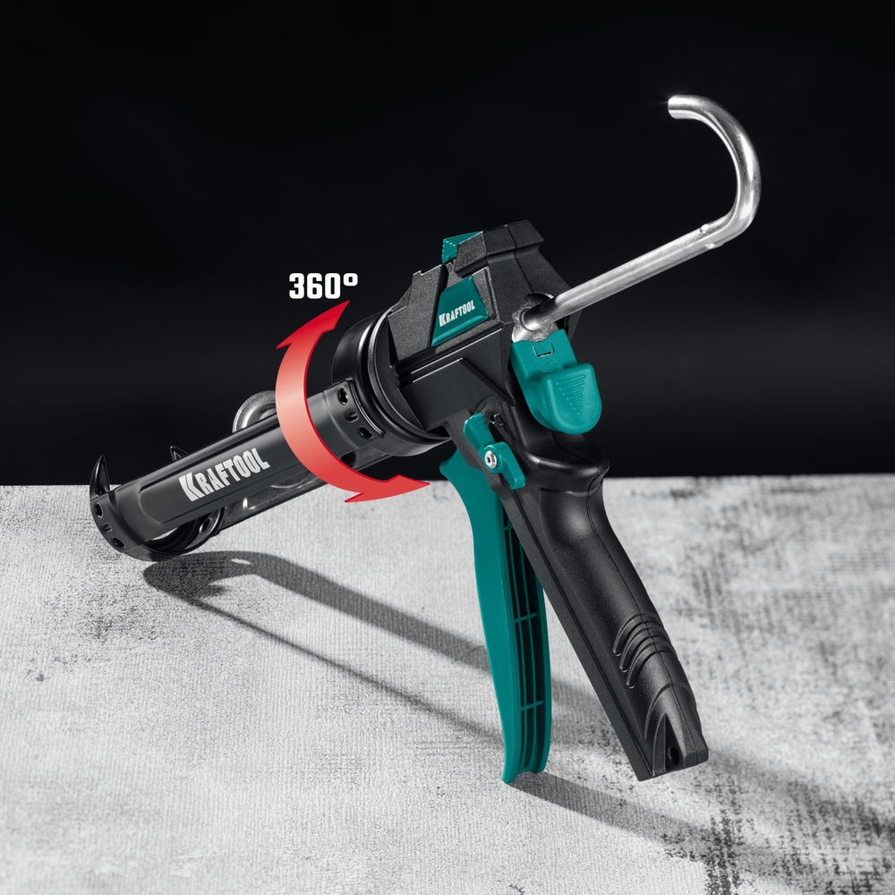 Усиленный cкелетный поворотный пистолет для герметика ULTRA, 310 мл, вариативная антикапельная система, регулировка силы давления KRAFTOOL 06679