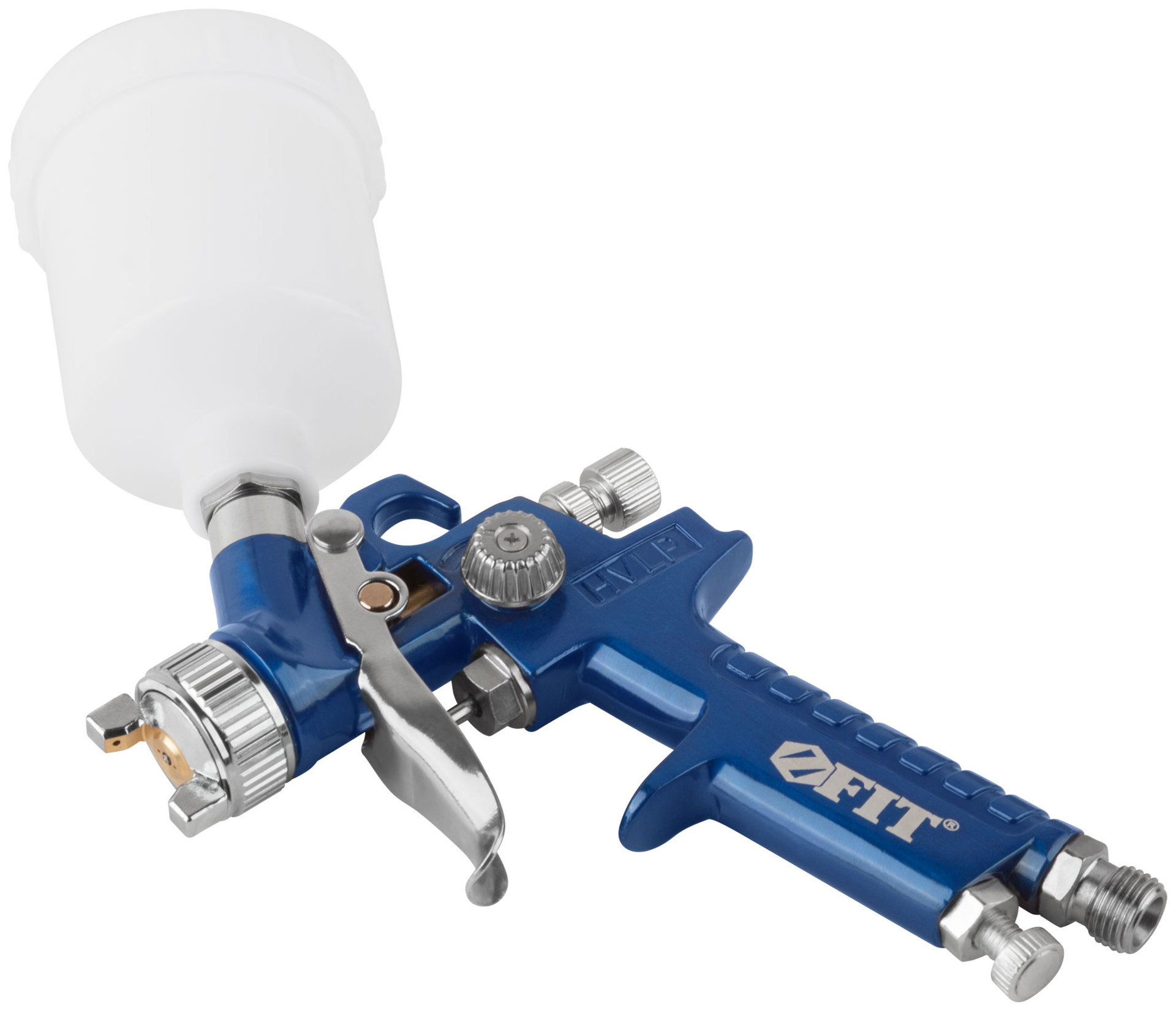 Краскопульт пневматический HVLP для точных работ, c верхним пластиковым бачком 150 мл, 0.8 мм (81006)