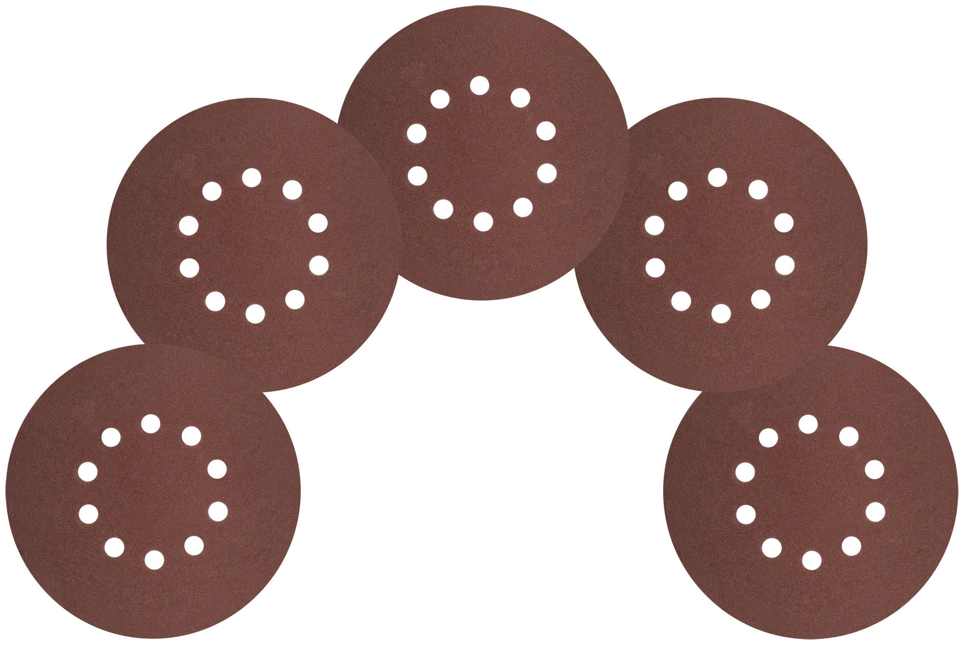 Круги шлифовальные с отверстиями (липучка), алюминий-оксидные, 225 мм, 5 шт. Р 60 (39893)