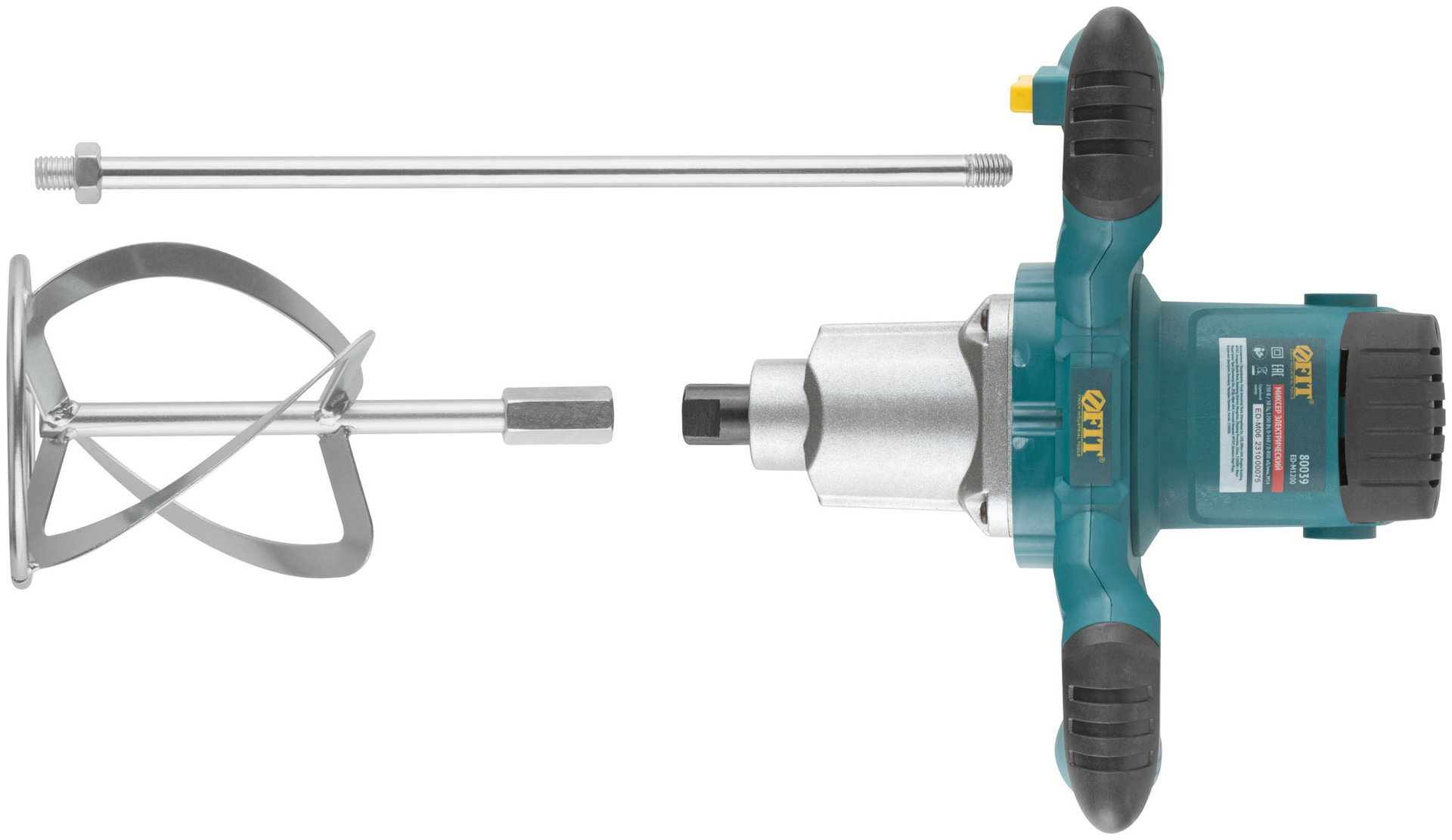 Миксер 1200 Вт; 0-580 / 0-800 об/мин; 50 Нм; 100 л; двухскоростной, металл.корпус, рез.накл.; коробка (80039)