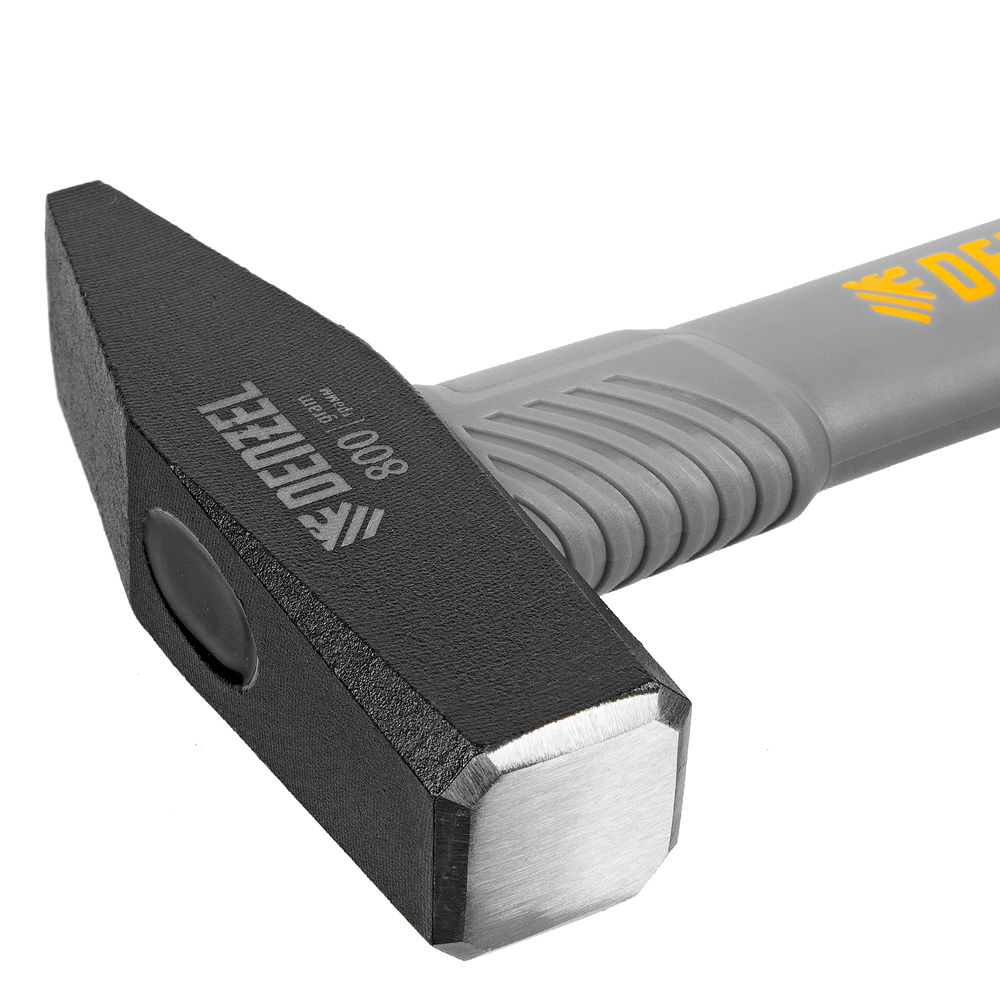 Молоток слесарный, 800 г, кованый, фибергласовая рукоятка c TPR покрытием Denzel (10488)