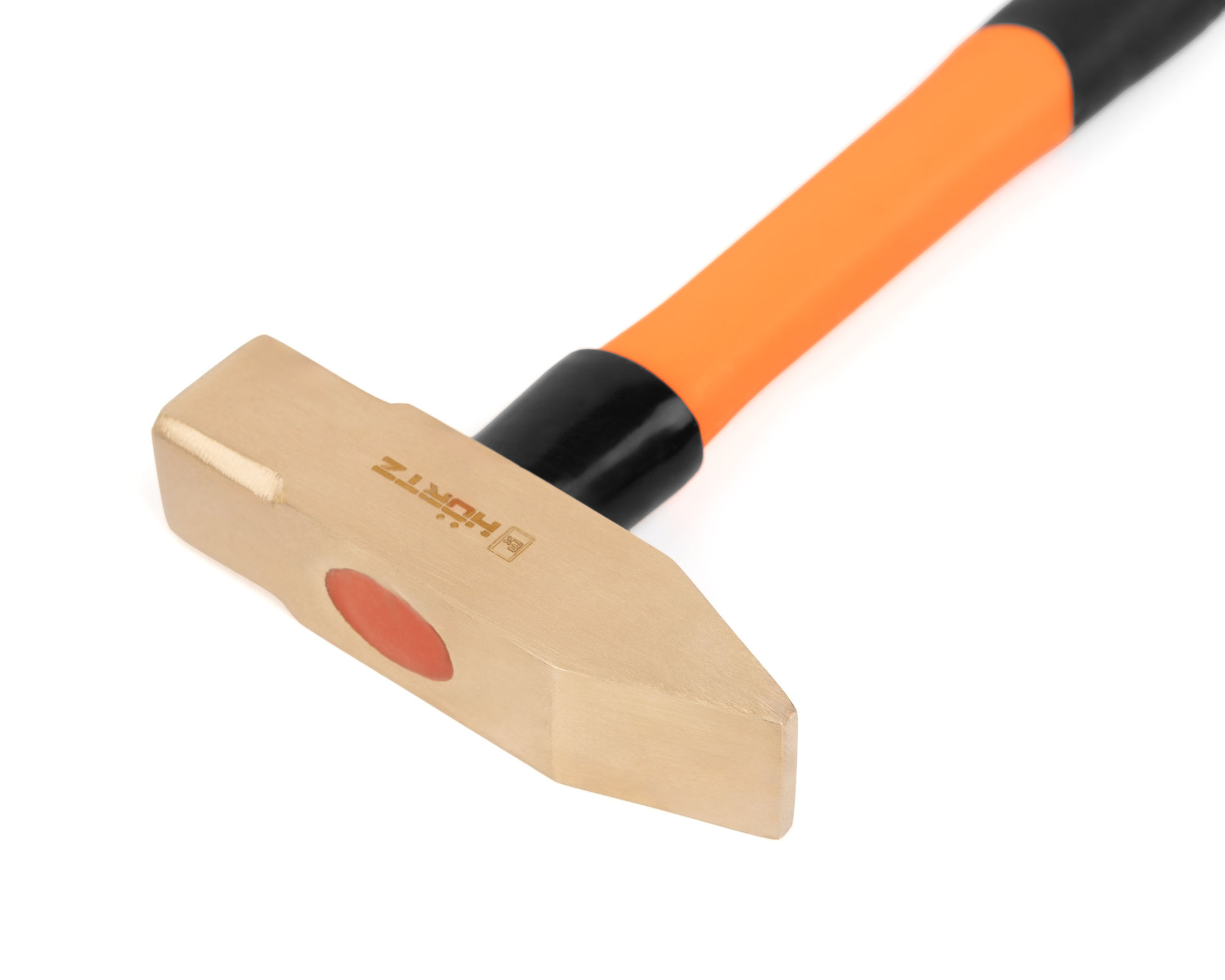 Молоток слесарный квадратный боек 0,5 кг BeCu рукоятка фибергласс искробезопасный, HORTZ