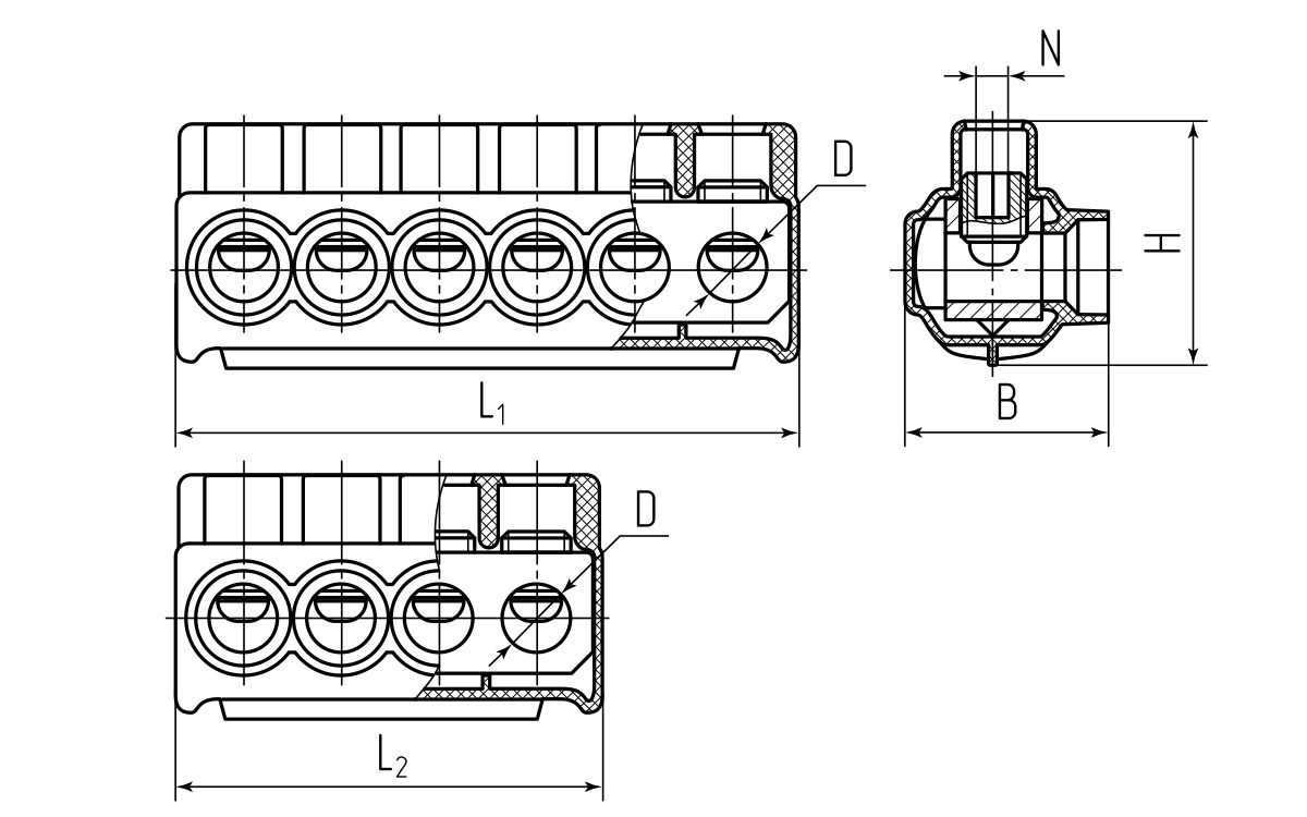 Набор клеммников НК-15 (SV-15: 3х KE 10.1+1х KE 10.3) (КВТ) (78360)