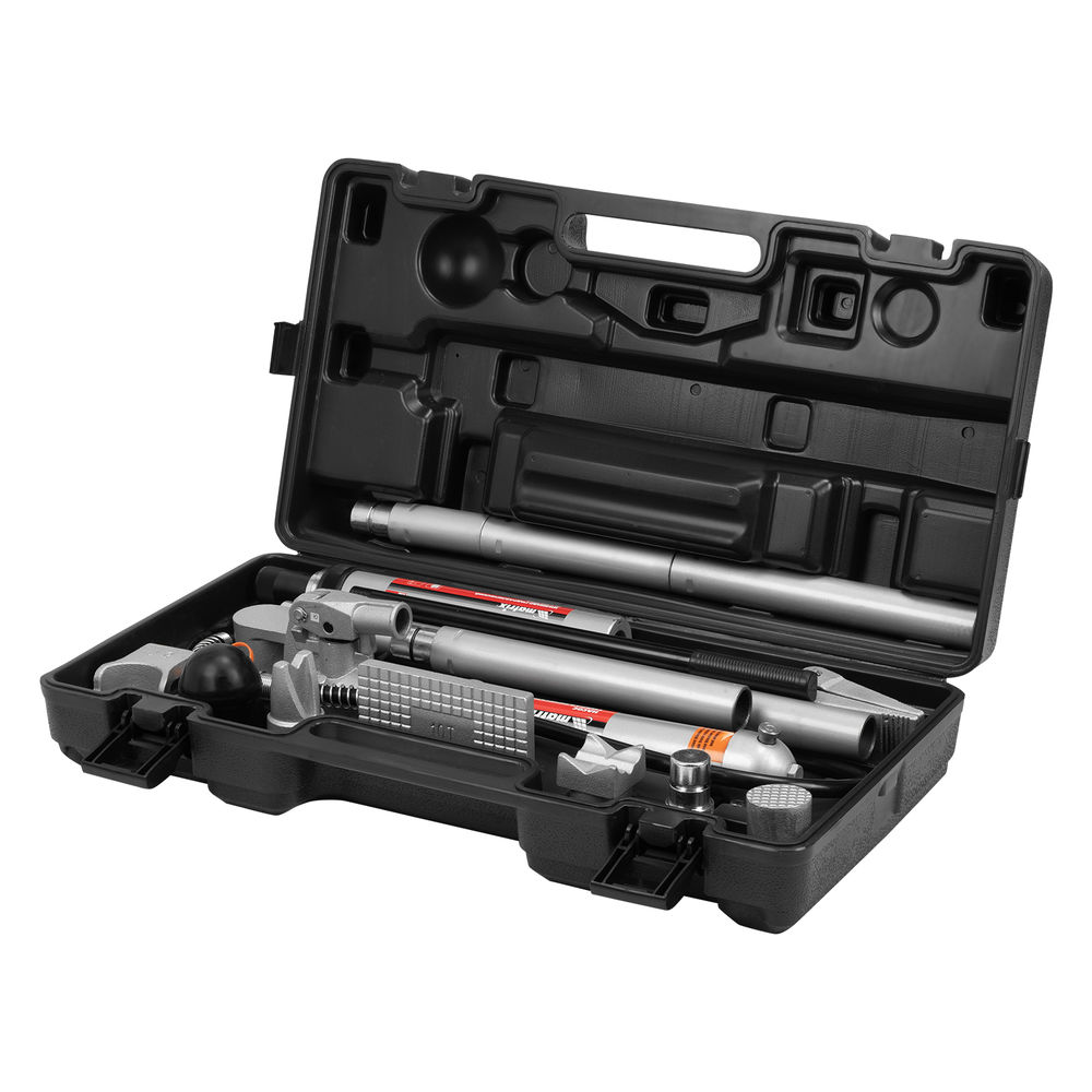 Растяжка гидравлическая, 10 т, набор из 17 предметов, 7 сменных насадок, в пластиковом кейсе Matrix (513405)