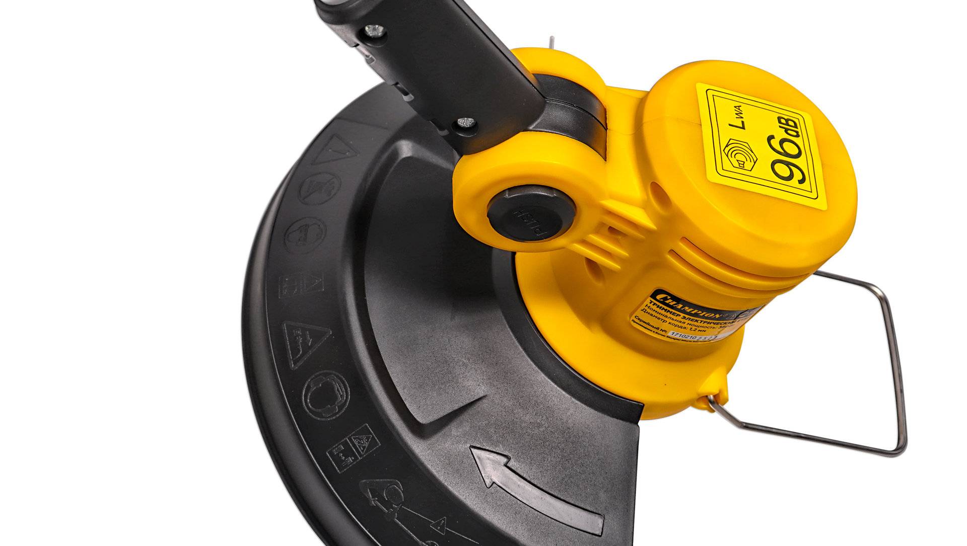 Триммер электрический CHAMPION ET351 (телескоп.прям.380Вт 1,48кг нижний двигатель, корд 1,2мм) (ET351)