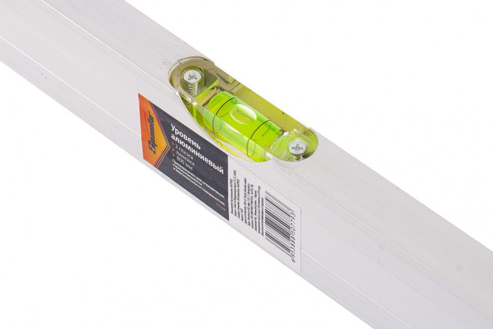 Уровень алюминиевый, 800 мм, 2 глазка, линейка Sparta (35108)