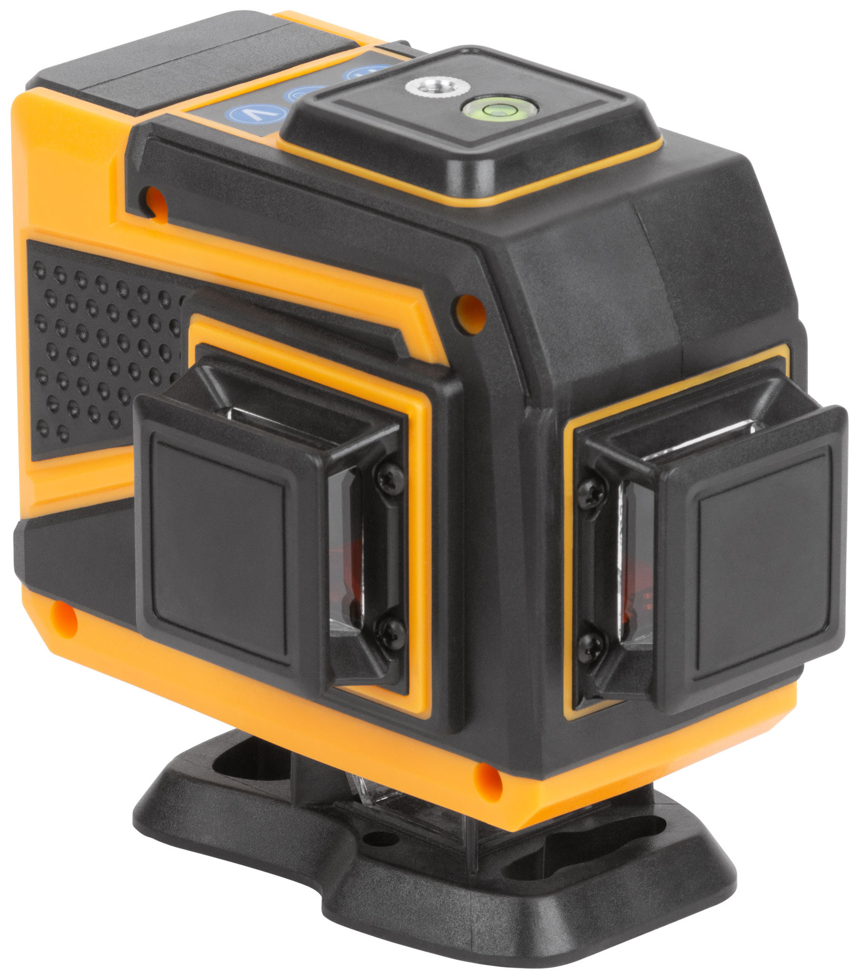 Уровень лазерный самоуспокаивающийся, зеленые лучи, 3 плоскости 360 гр., диапазон 20 м, Li-Ion аккум., 2 уровня яркости, без треноги, платформа для по (18668)