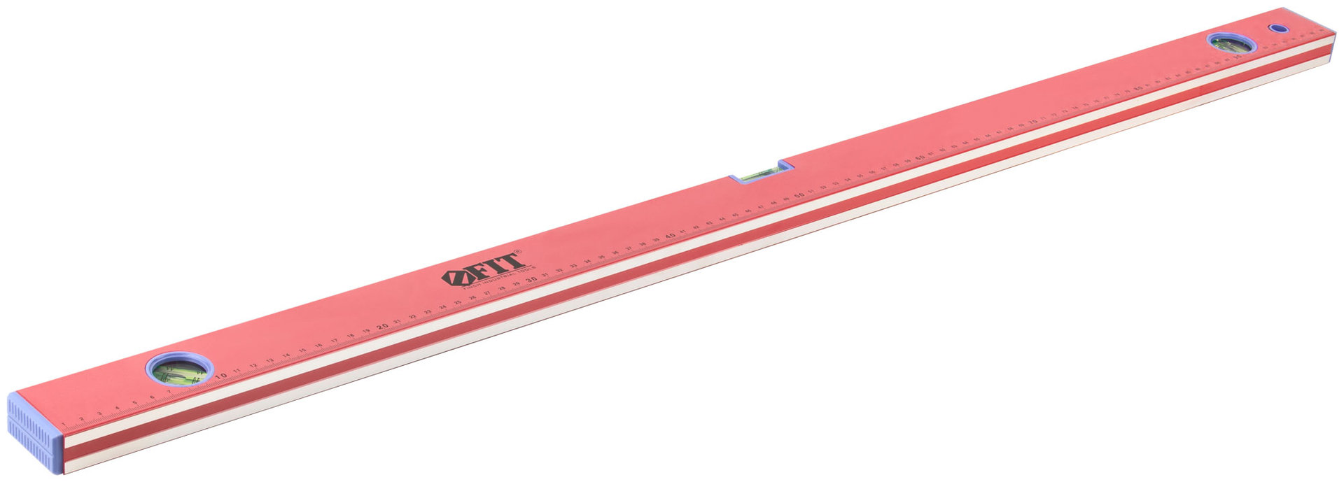 Уровень Стандарт, 3 глазка, красный корпус, фрезерованная рабочая грань, шкала 1000 мм (18060)