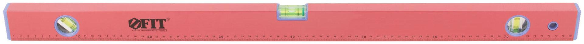 Уровень Стандарт, 3 глазка, красный корпус, фрезерованная рабочая грань, шкала 800 мм (18058)