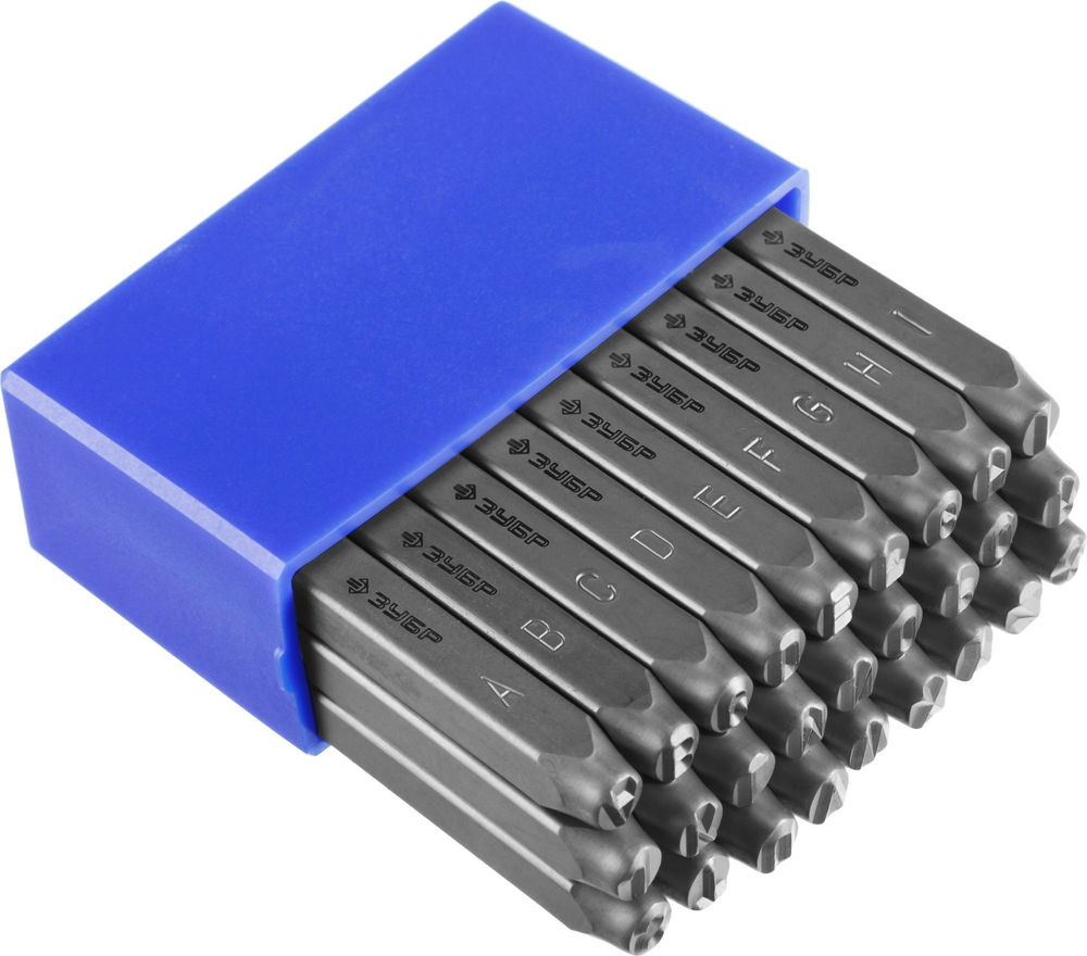 Клейма штамповочные буквенные 5 мм латиница Профессионал ЗУБР 21505-05