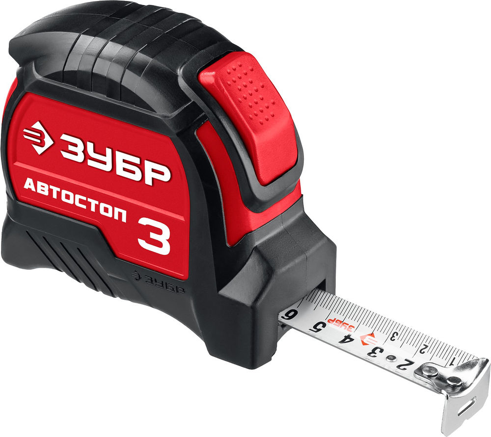 Рулетка 3 м х 16 мм с автостопом ЗУБР Автостоп 34052-03-16