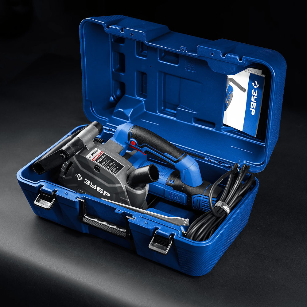 Штроборез (бороздодел) d 125 мм, 1600 Вт, ширина 30 мм, кейс ЗУБР Профессионал ЗШ-П30-1600 ПСТК