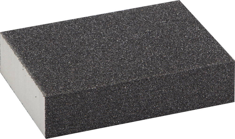 Губка шлифовальная водостойкая четырехсторонняя SiC Р80, 100 х 68 х 26 мм ЗУБР 35612-080