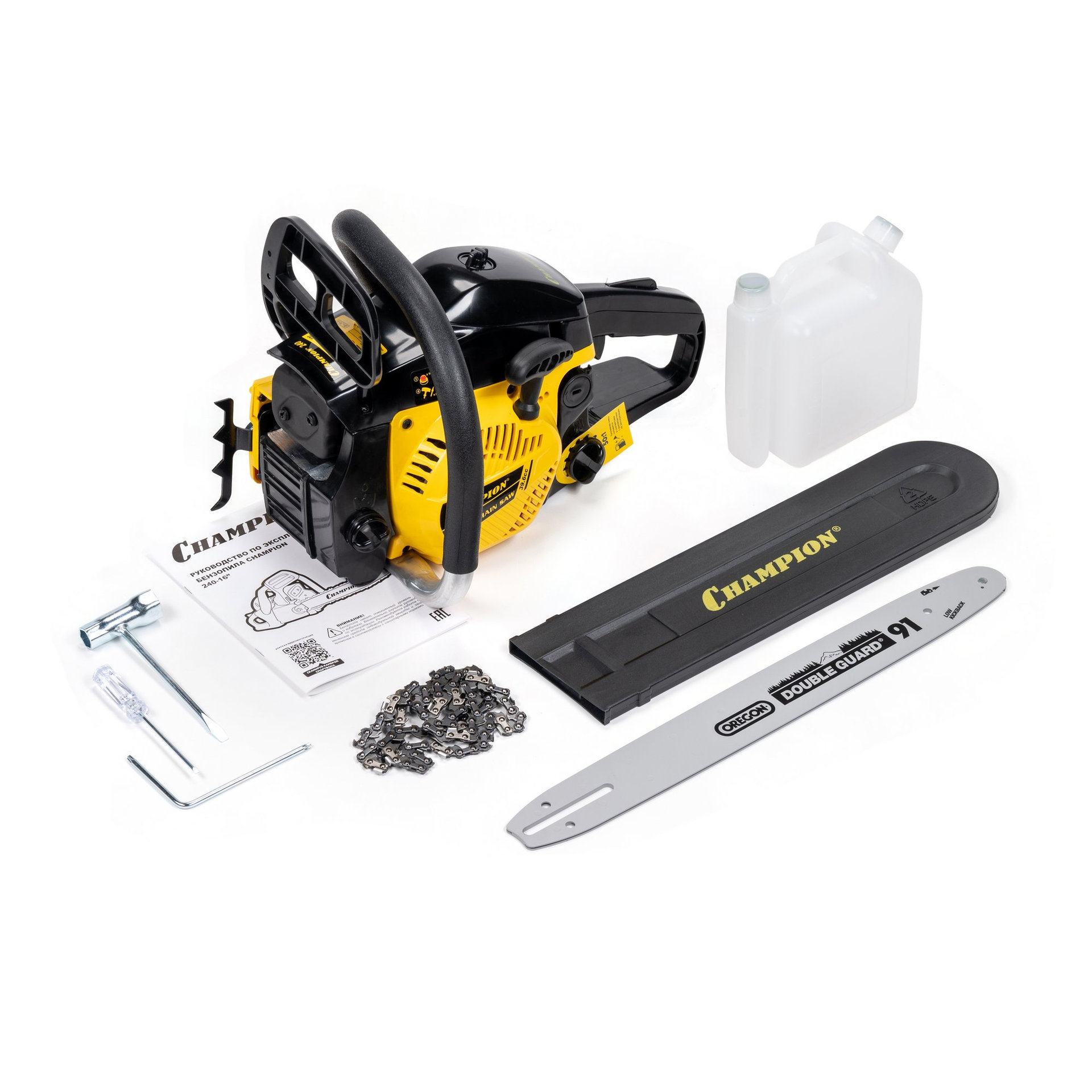 Бензопила CHAMPION 240-16-3/8-1,3-56 (1,7кВт 39,6см? легкий старт 4,3кг) 240-16