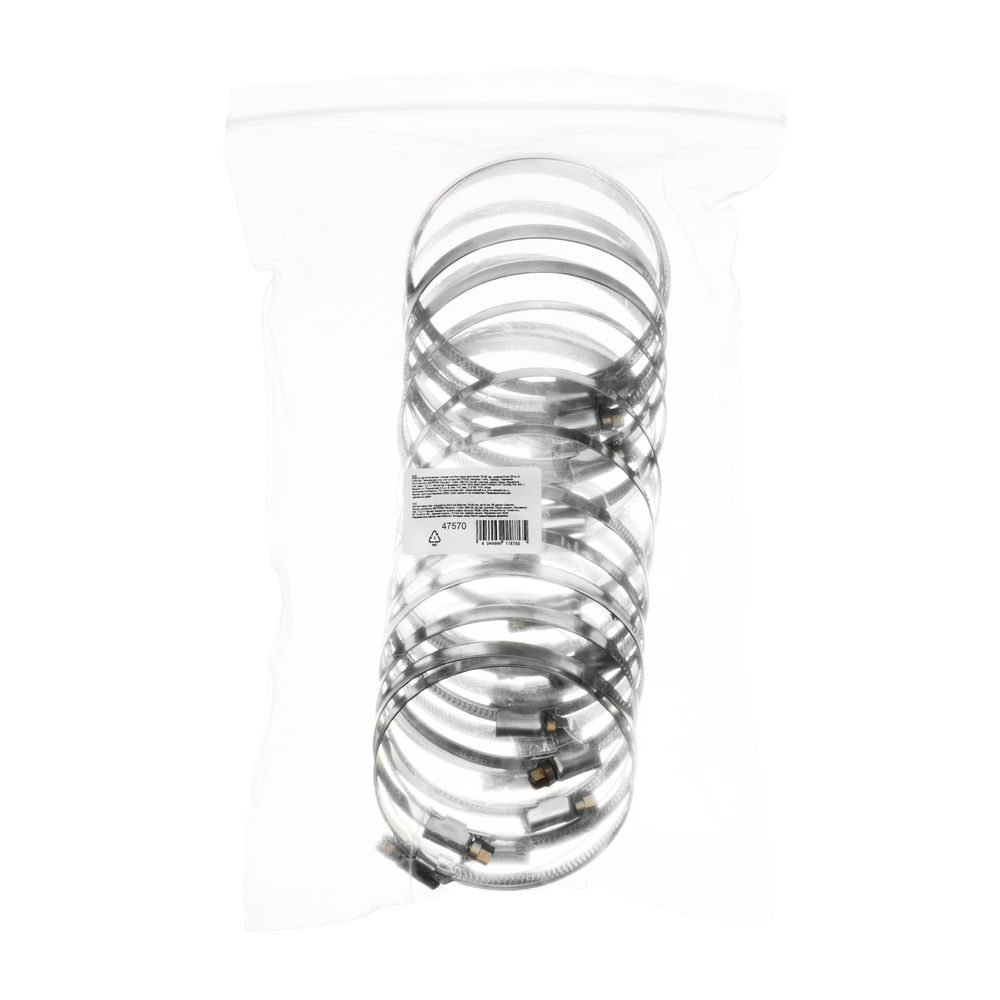 Хомуты металлические, Стандартное болтовое крепление 70-90 мм, 25 штук в упаковке, ширина 9 мм Сибртех (47570)