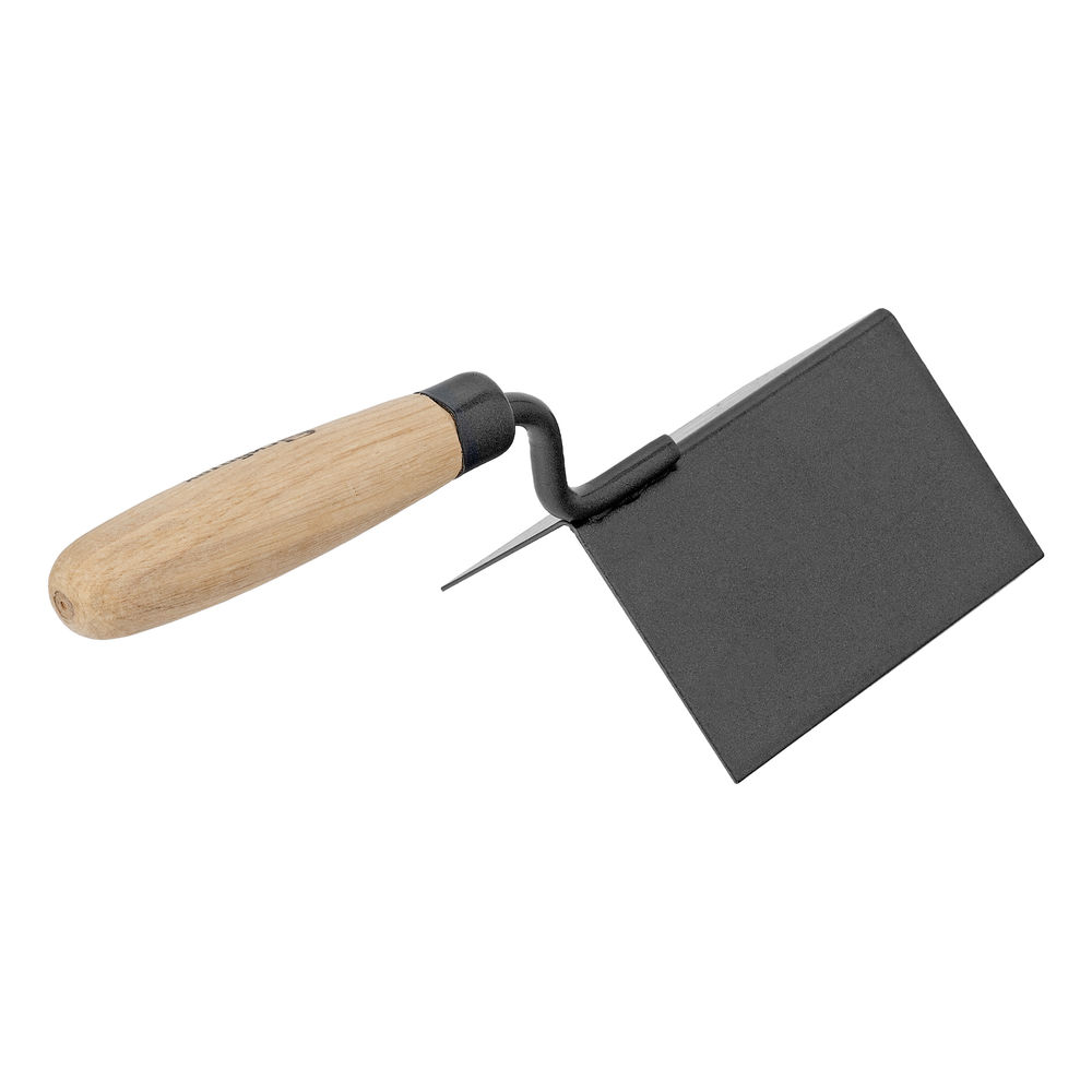 Кельма угловая, 110 х 75 х 75 мм, стальная, для внешних углов, буковая ручка Сибртех (86313)