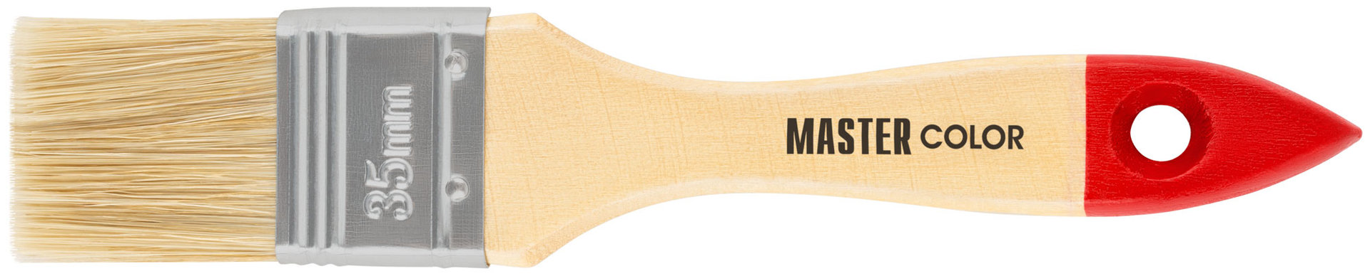 Кисть флейцевая, натур. щетина, 55% топс, лакиров.ручка, ширина 35 мм (30-0012)