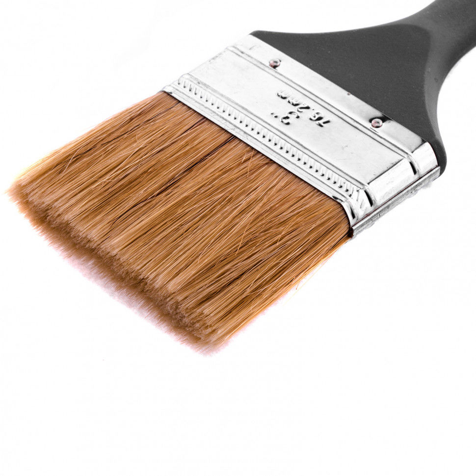 Кисть плоская Евро 3, натуральная щетина, пластмассовая ручка MTX (83066)