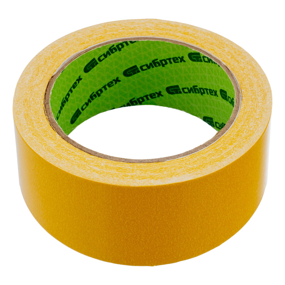 Лента клейкая двусторонняя, 50 мм х 10 м, на полипропиленовой основе Сибртех (88808)