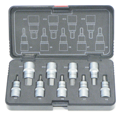 Набор головок с шестигранными вставками 4-17 мм 9пр. 1/2 Licota TBS-12185A