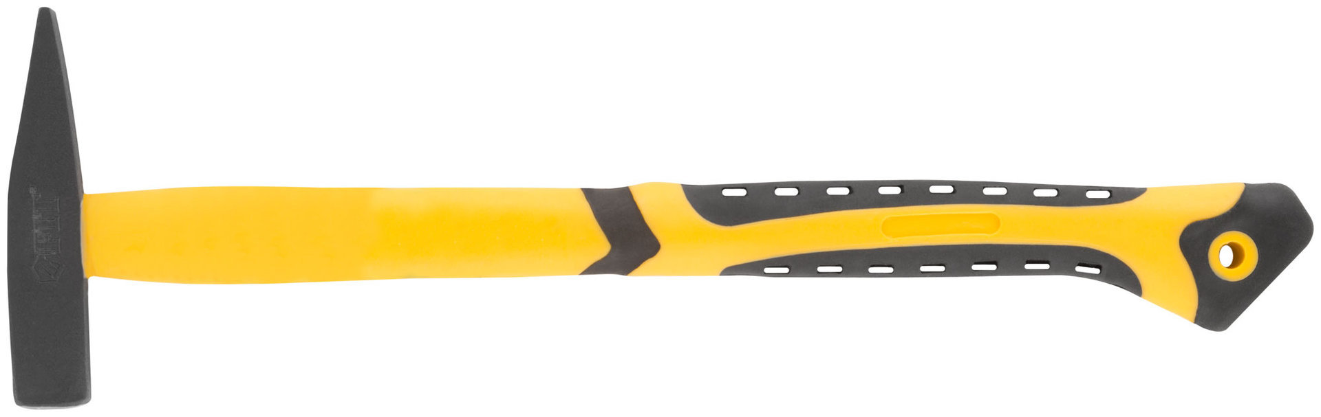 Молоток кованый, фиберглассовая усиленная ручка, антивибрационные накладки, Профи 100 гр. (44341)