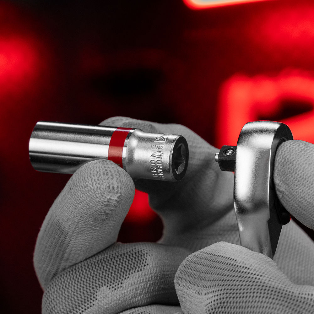 Набор удлиненных торцевых головок 1/4, 6 гранные, CrV, 4-13мм, 10 штук Matrix