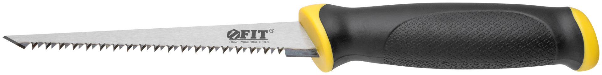 Ножовка для гипсокартона, каленый зуб, прорезиненная ручка 150 мм (15377)
