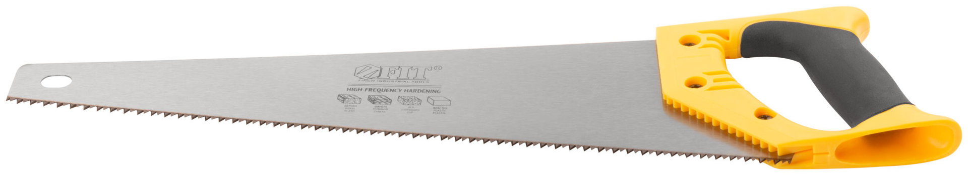 Ножовка по дереву, средний каленый зуб 7 ТPI, 2D заточка, пластиковая прорезиненная ручка 400 мм (40431)