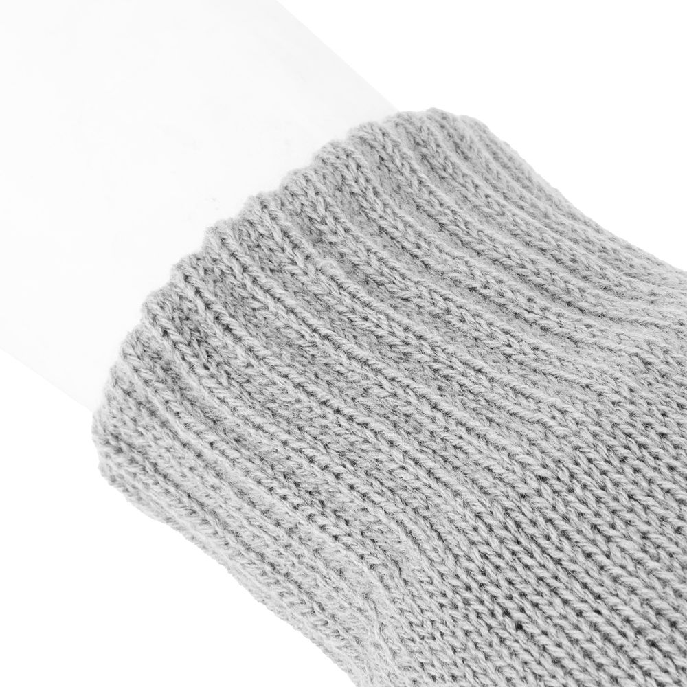 Перчатки трикотажные, акрил, двойные, серая туча, двойная манжета Сибртех (68682)