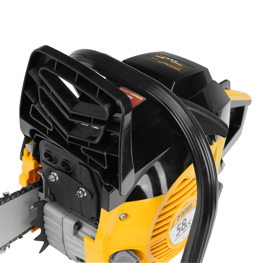 Пила цепная бензиновая DGS-5820, шина 50 см, 58 см3, 4.1 л.с, шаг 0.325, паз 1.5 мм, 76 звеньев Denzel (95235)