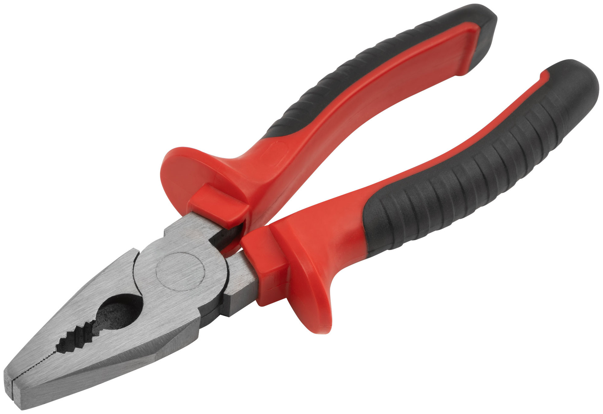 Плоскогубцы комбинированные Оптима, двухцветные обрезиненные ручки, полированная сталь 180 мм (47554)