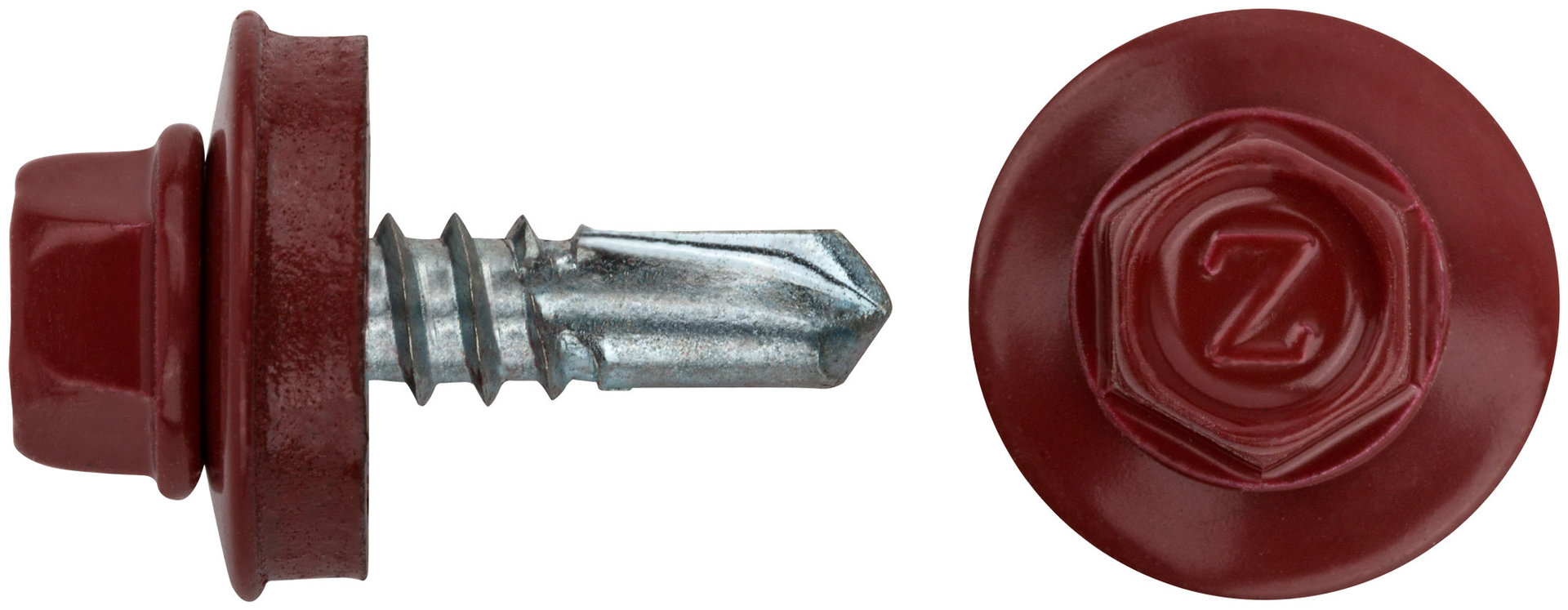 Шурупы кровельные со сверлом 5,5 х 19, красный RAL-3011 100шт. Фасовка (23570-0)