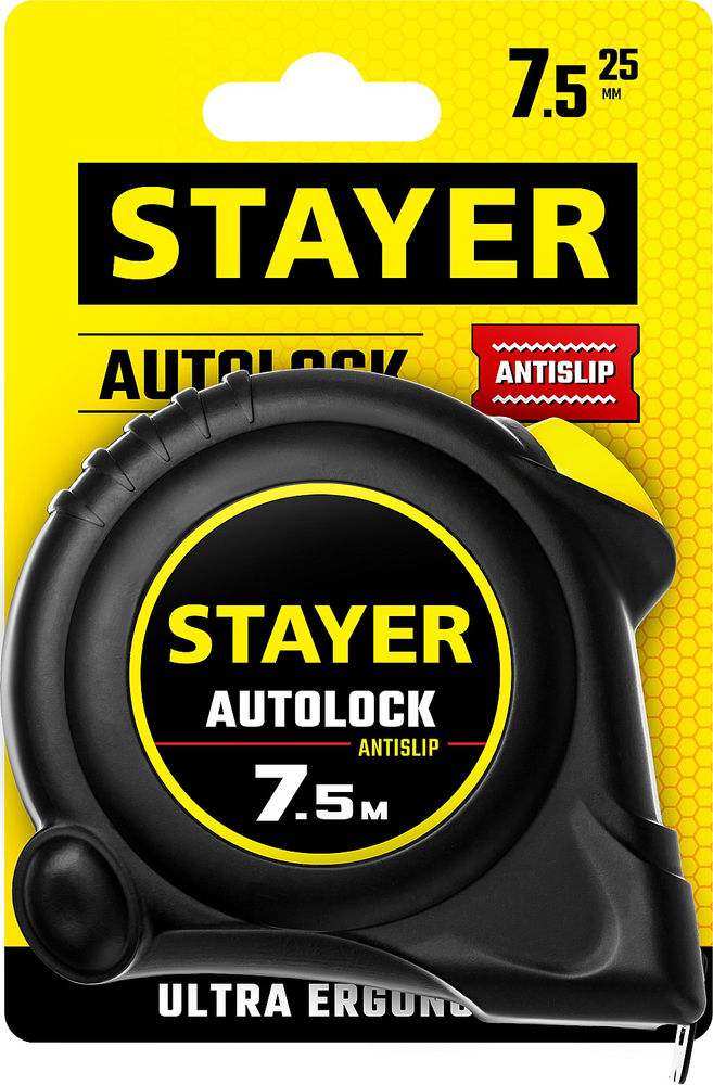 Рулетка с автостопом AutoLock 7.5 м х 25 мм STAYER 2-34126-07-25