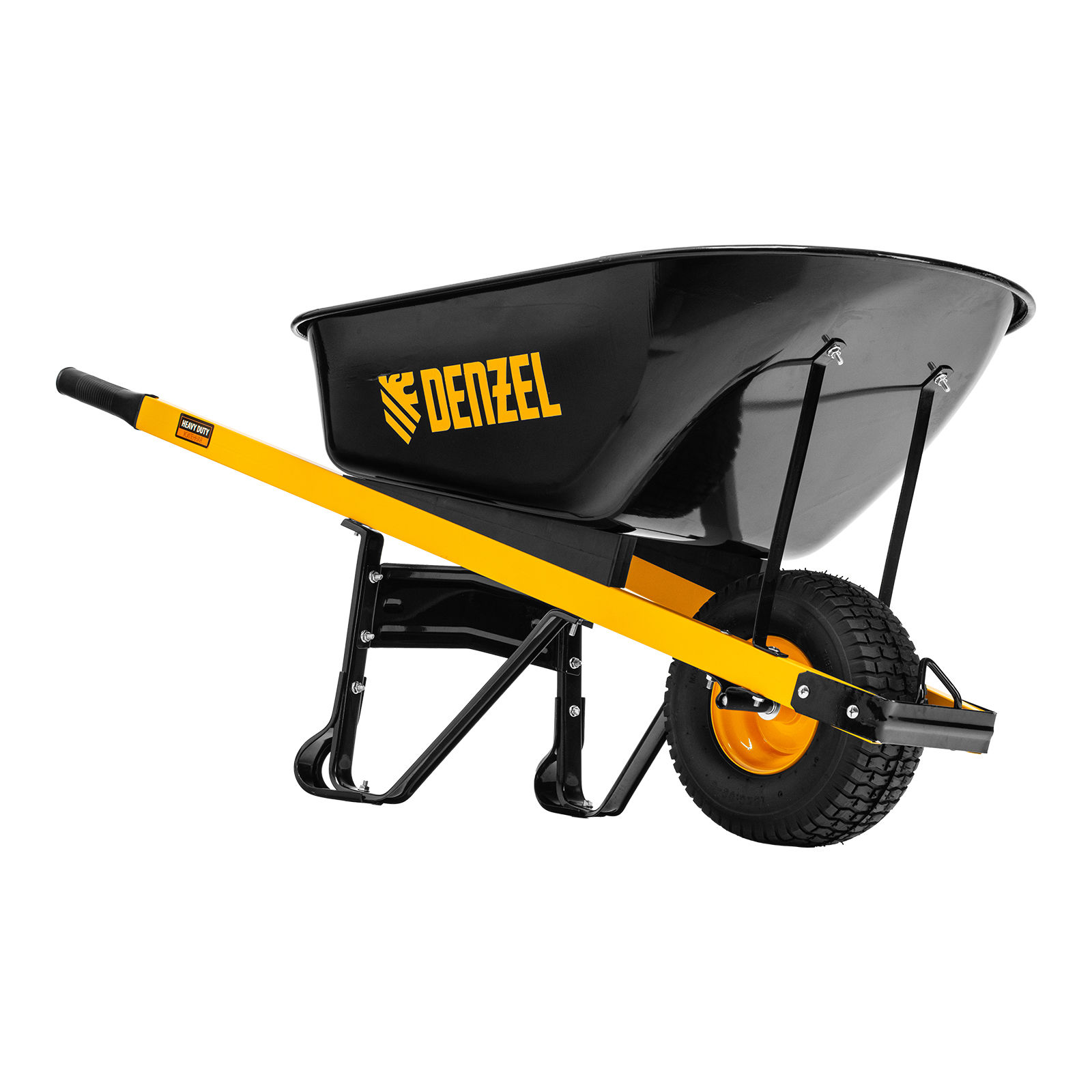 Тачка строительная, усиленная, объем 140 л, 230 кг, колесо 15х6.00-6 Denzel (68999)