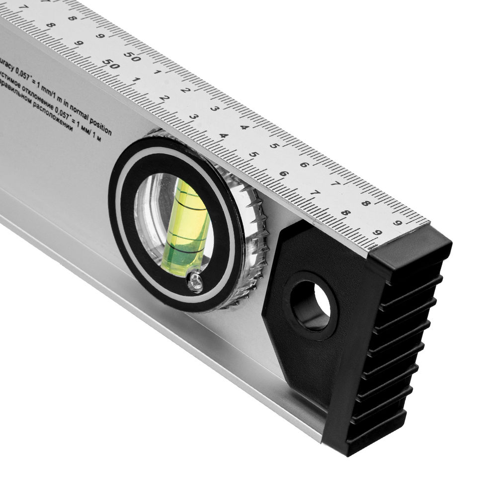 Уровень алюминиевый Рельс, 600 мм, 3 глазка (1 поворотный) Matrix (34023)