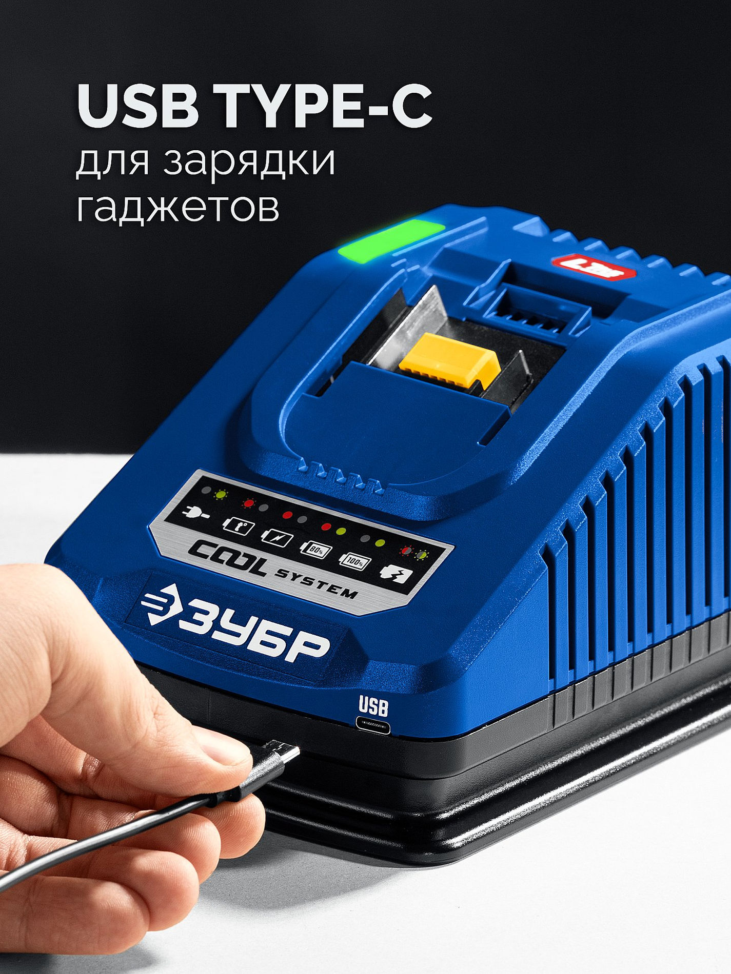 ЗУБР 20 В, 1000 Н·м, 2 АКБ LMS (4 А·ч), бесщеточный ударный гайковерт, кейс, ПРОФЕССИОНАЛ (GB-1000-42)