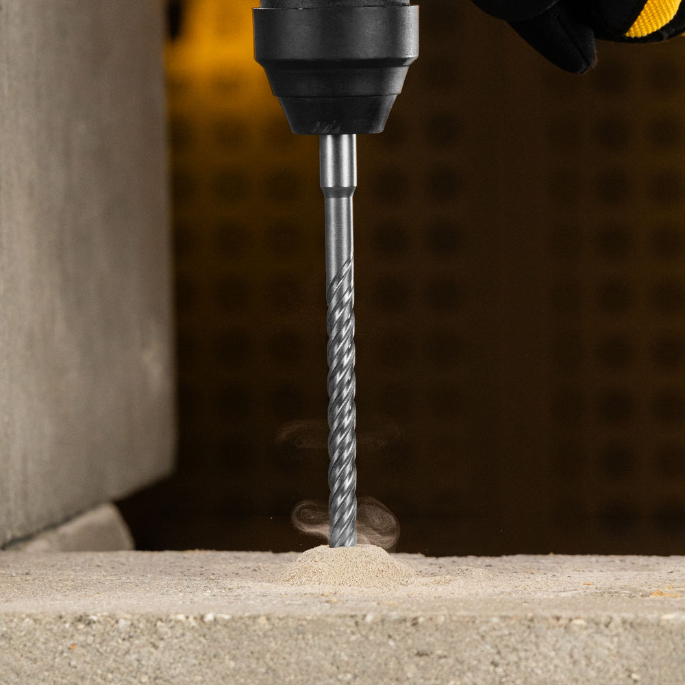 Бур по бетону, цельная крестовая пластина, 10x265 мм, SDS PLUS Denzel (705313)