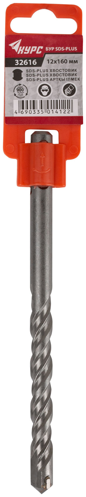 Бур по бетону SDS PLUS с двойной резьбой 12х160 мм (32616)