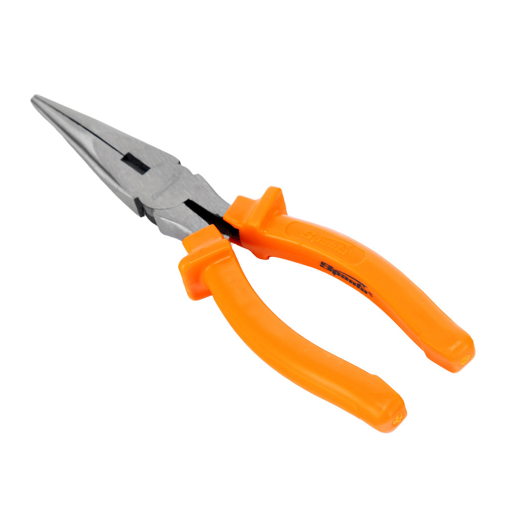 Длинногубцы прямые Classic, 200 мм, шлифованные, пластмассовые рукоятки Sparta (17163)