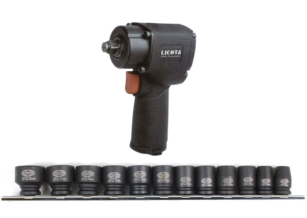 Гайковерт пневматический ударный 3/8 407 Нм (41,5 кГм), суперкомпактный, jumbo hammer, Licota, PAW-040543