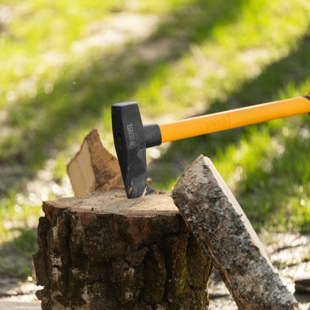 Колун-кувалда 3000 г, кованая, фибергласовая  рукоятка c TPR покрытием, 880 мм Denzel