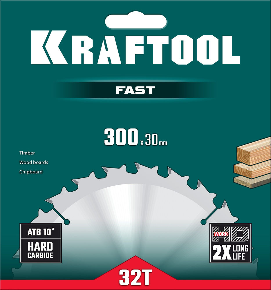 Пильный диск по дереву Fast, 300 х 30 мм, 32Т KRAFTOOL 36950-300-30