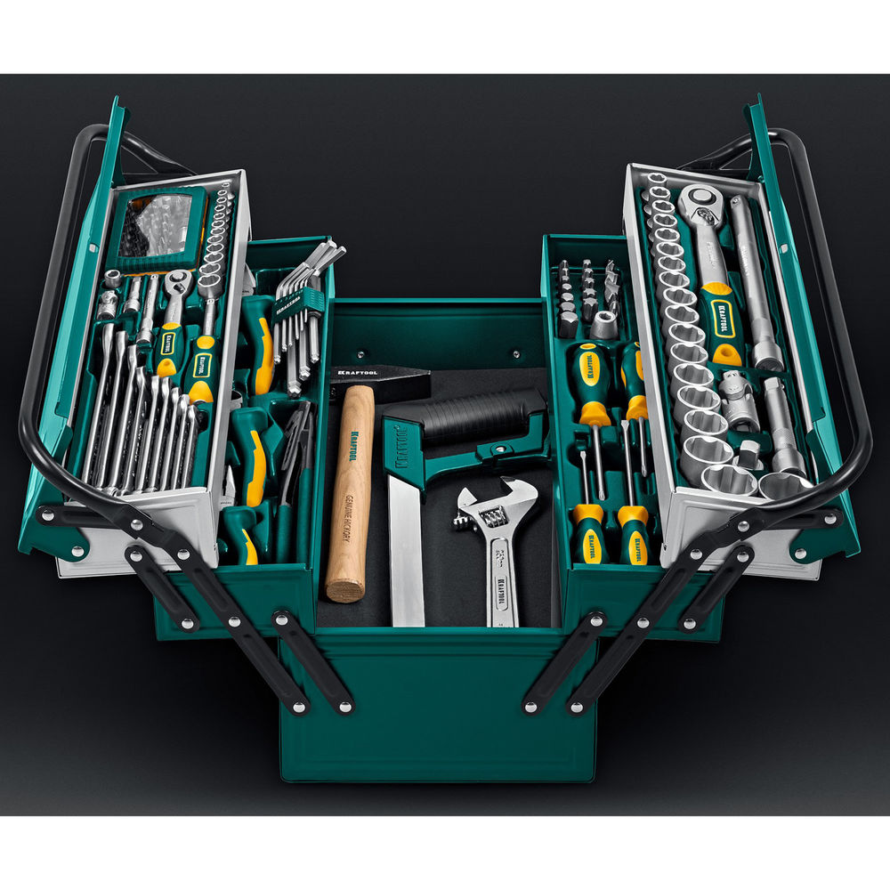 Набор инструмента универсальный 131 предм., (1/2+1/4) GRAND-131 KRAFTOOL 27978-H131