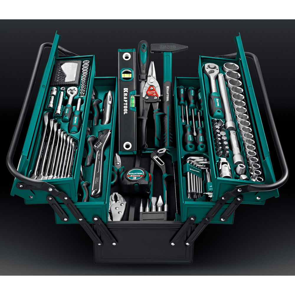 Набор инструмента универсальный 152 предм., (1/2+1/4) GRAND-152 KRAFTOOL 27978-H152