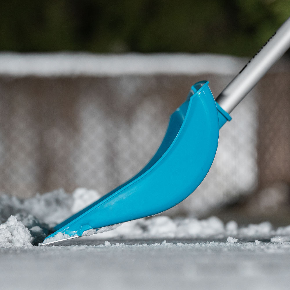 Лопата-скрепер для уборки снега, полипропилен, 460х320х1300 мм, алюминиевый черенок, ПВХ, LUXE Palisad (61797)