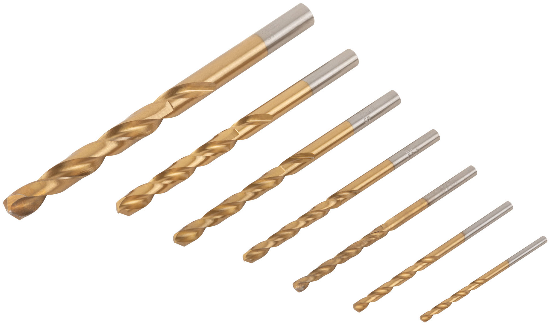 Набор сверл HSS по металлу, титановое покрытие, 7 шт. (2-3-3,5-4-5-6-8 мм) (34215)