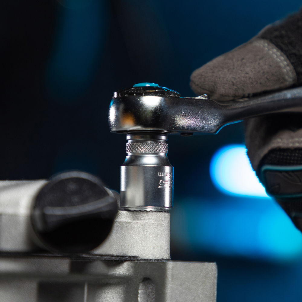 Набор торцевых головок, трещотка 120 зубьев, 1/4, CrV, 12 предметов Gross