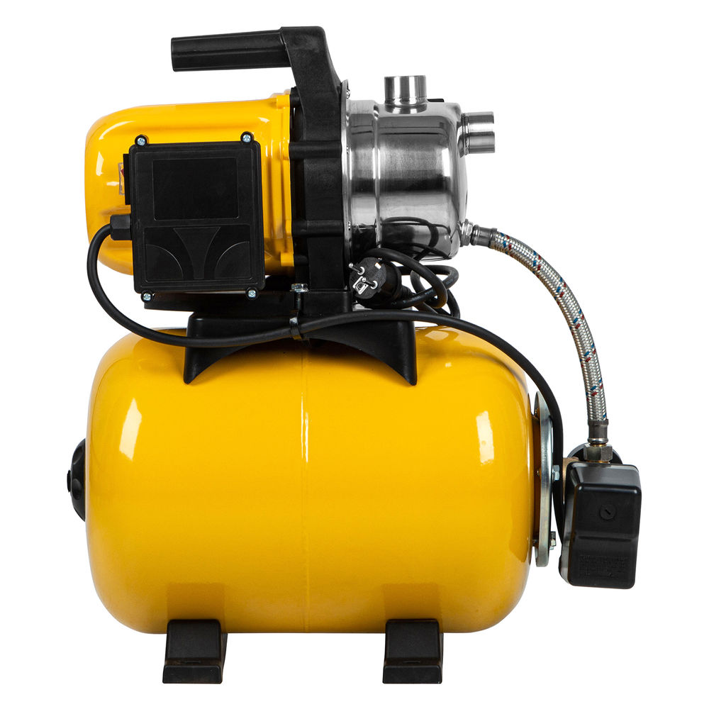 Насосная станция PS800X, 800 Вт, 3200 л/ч, ресивер 24 л, подъем 38 м, нержавейка Denzel (97210)